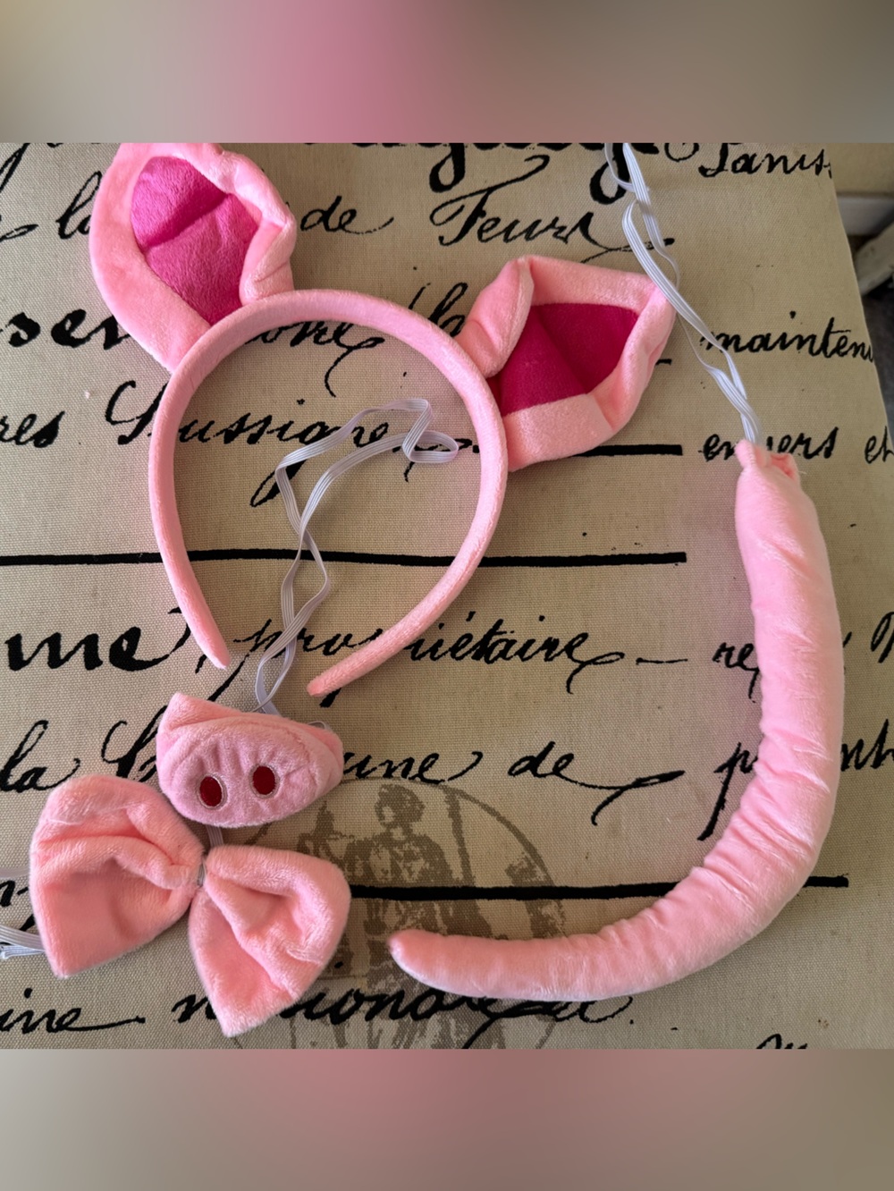 Pig Costume - Headband Nose Tail and Bow Tie